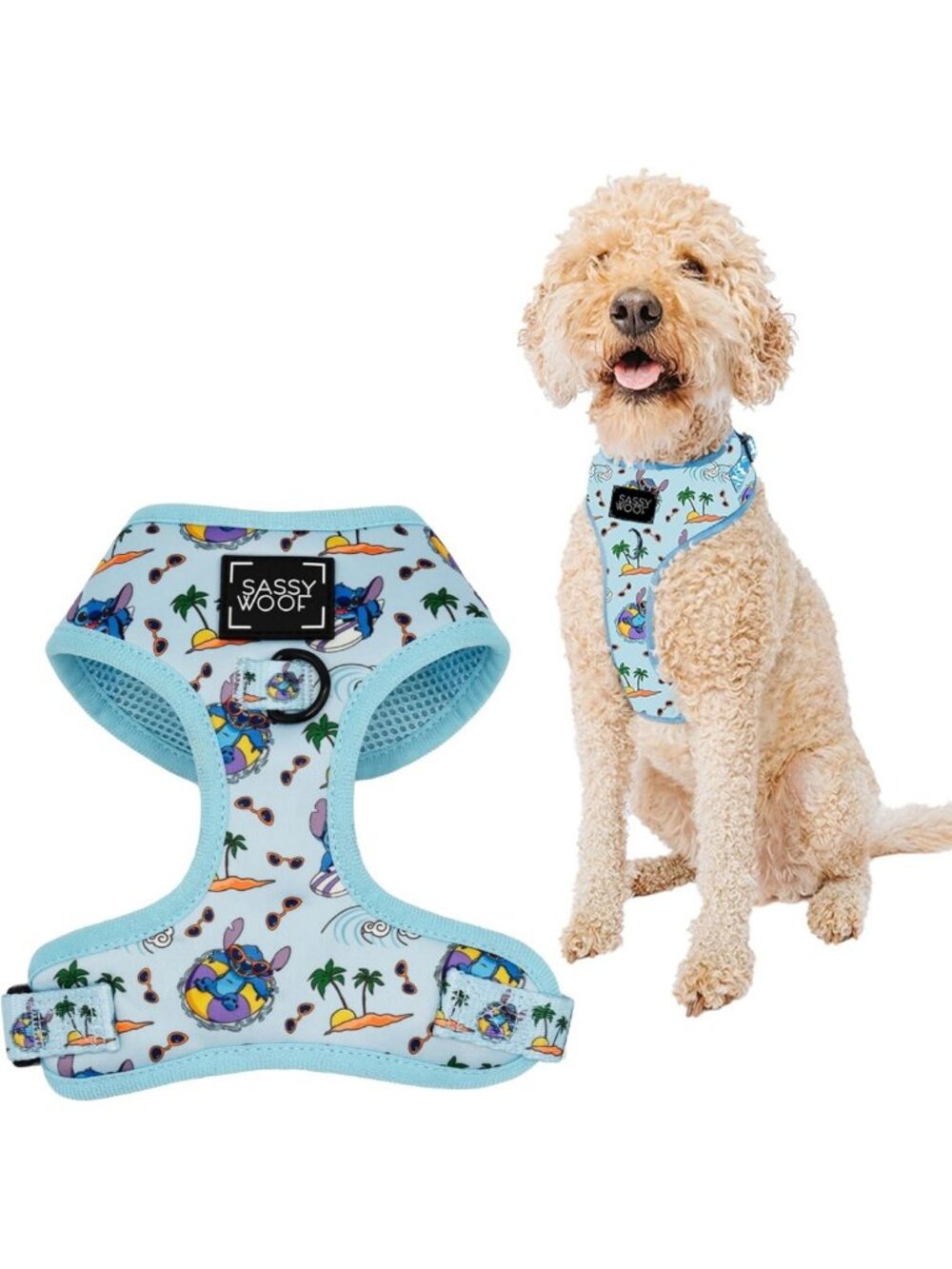 Adjustable Dog Harness - Disney Stitch Design - Large Size, Comfortable Fit